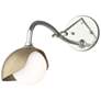 Brooklyn 1-Light Single Shade Sconce - Sterling - Gold - Opal Glass