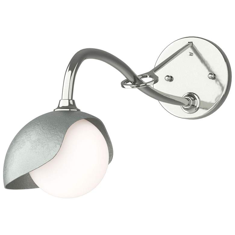 Image 1 Brooklyn 1-Light Single Shade Sconce - Sterling - Platinum - Opal Glass