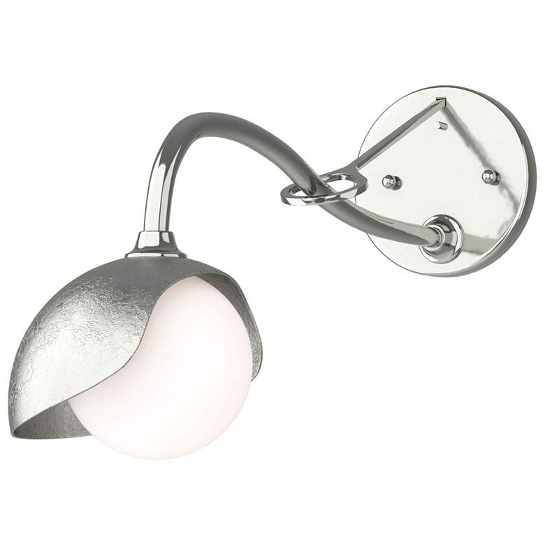 Image 1 Brooklyn 1-Light Single Shade Sconce - Sterling - Sterling - Opal Glass