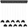 Brooklyn 10-Light Double Shade Rectangular Pendant - Black - Black - Opal