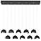 Brooklyn 10-Light Double Shade Rectangular Pendant - Black - Bronze - Opal