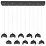 Brooklyn 10-Light Double Shade Rectangular Pendant - Black - Iron - Opal