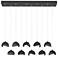 Brooklyn 10-Light Double Shade Rectangular Pendant - Black - Iron - Opal