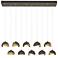 Brooklyn 10-Light Double Shade Rectangular Pendant - Bronze - Brass - Opal