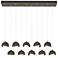 Brooklyn 10-Light Double Shade Rectangular Pendant - Bronze - Bronze - Opal