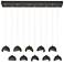 Brooklyn 10-Light Double Shade Rectangular Pendant - Bronze - Iron - Opal