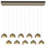 Brooklyn 10-Light Double Shade Rectangular Pendant - Gold - Brass - Opal