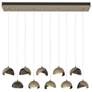 Brooklyn 10-Light Double Shade Rectangular Pendant - Gold - Bronze - Opal