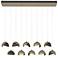 Brooklyn 10-Light Double Shade Rectangular Pendant - Gold - Bronze - Opal