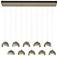Brooklyn 10-Light Double Shade Rectangular Pendant - Gold - Platinum - Opal