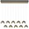 Brooklyn 10-Light Double Shade Rectangular Pendant - Gold - Sterling - Opal