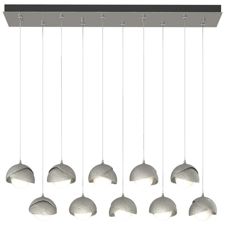 Image 1 Brooklyn 10-Light Double Shade Rectangular Pendant - Sterling - Opal