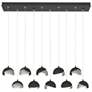 Brooklyn 10-Light Rectangular Pendant - Black - Sterling - Opal