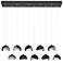 Brooklyn 10-Light Rectangular Pendant - Black - Sterling - Opal