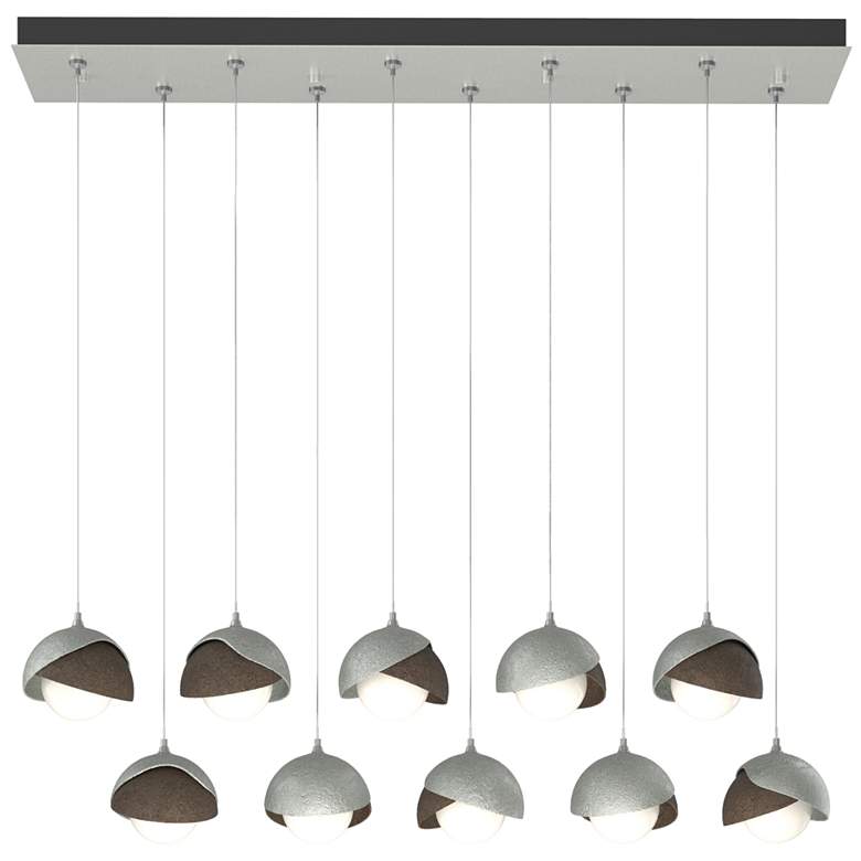 Image 1 Brooklyn 10-Light Rectangular Pendant - Platinum - Bronze - Opal