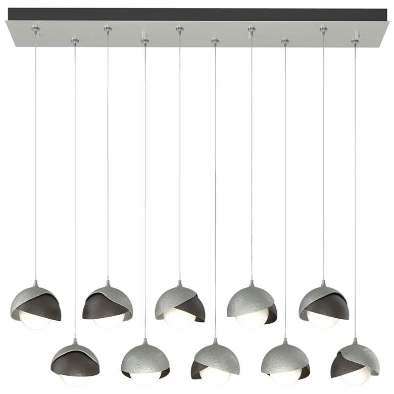 Image 1 Brooklyn 10-Light Rectangular Pendant - Platinum - Bronze - Opal