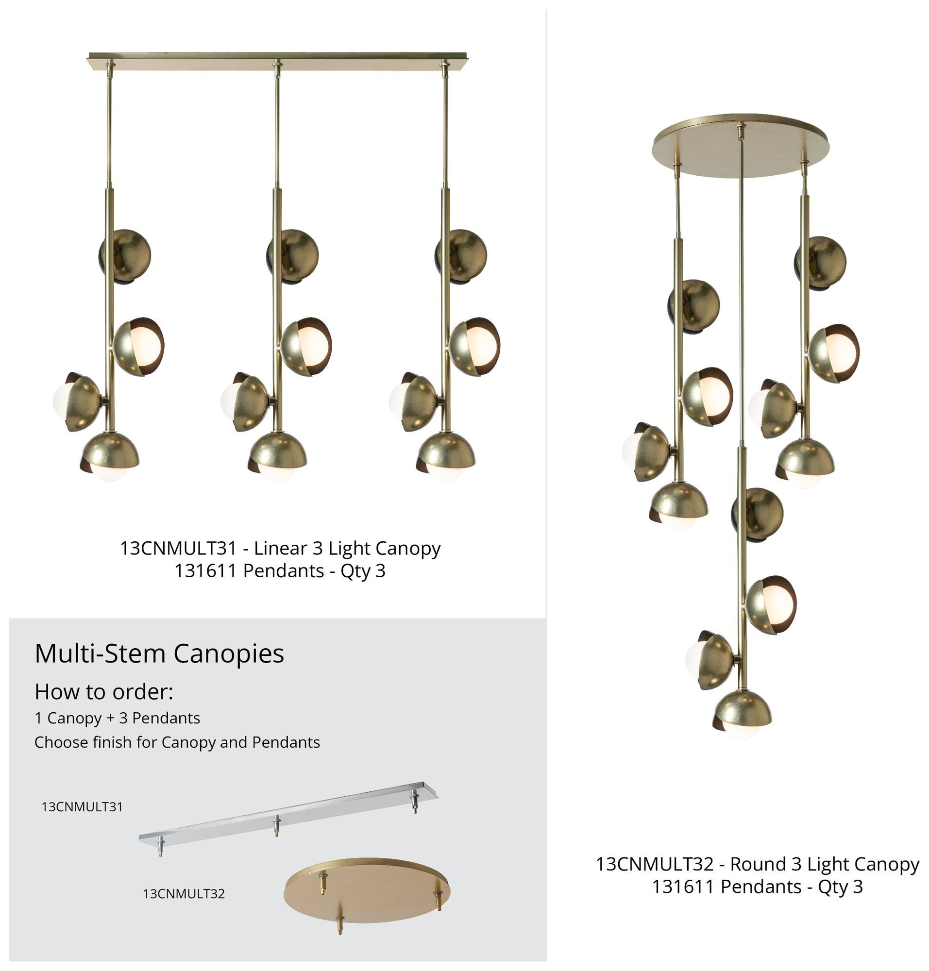 Image 3 Brooklyn 11.5" Wide 4-Light Modern Brass Pendant w/ White/Opal Glass more views