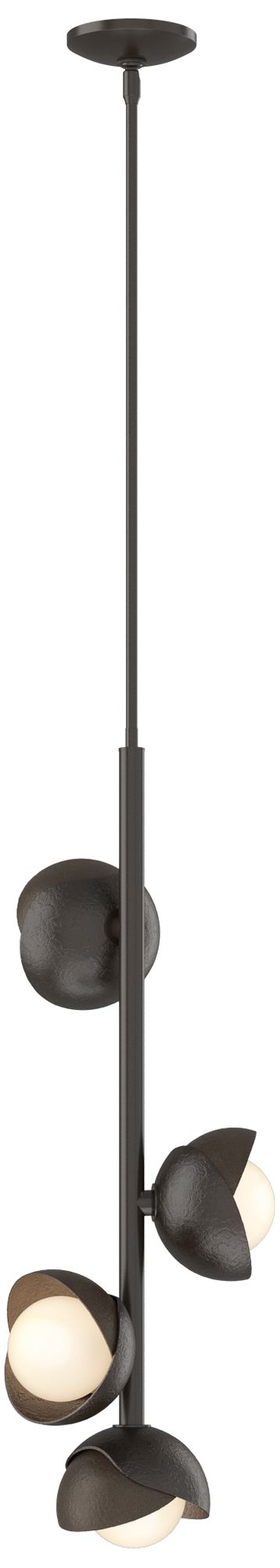 Brooklyn 11.5" Wide 4-Light Oil Rubbed Bronze Pendant w/ Bronze/Opal G