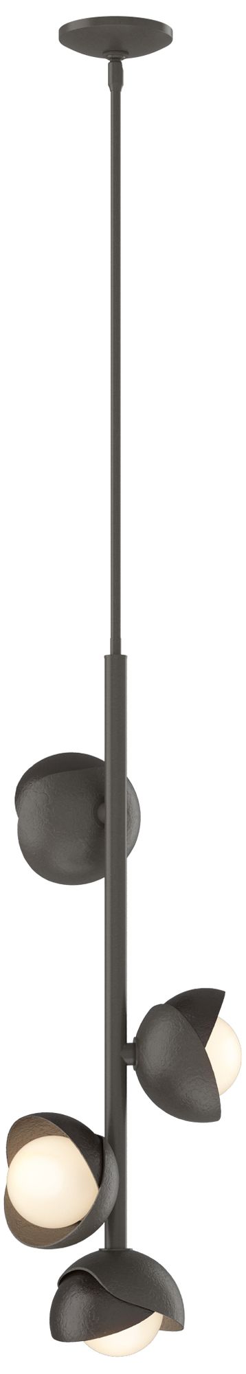 Brooklyn 11.5"W 4-Light Smoke Pendant w/Bronze/Opal Glass Made to Orde