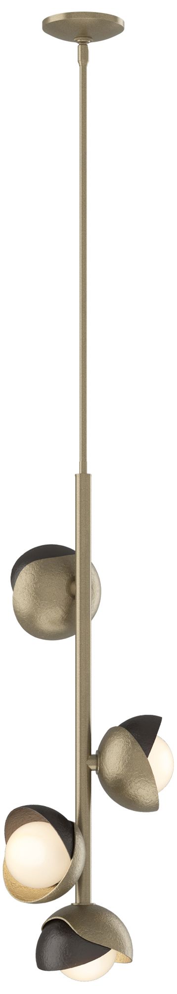 Brooklyn 11.5"W 4-Light Soft Gold Pendant w/ Oil Rubbed Bronze/Opal Gl