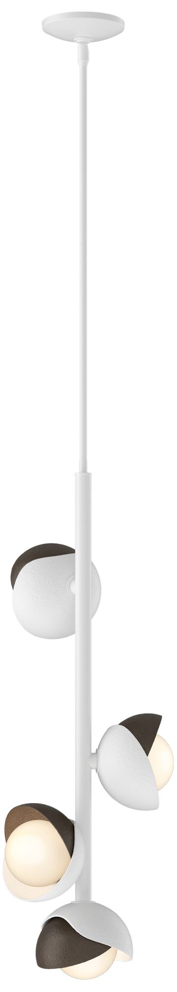 Brooklyn 11.5"W 4-Light White Pendant w/ Bronze/Opal Glass Made to Order