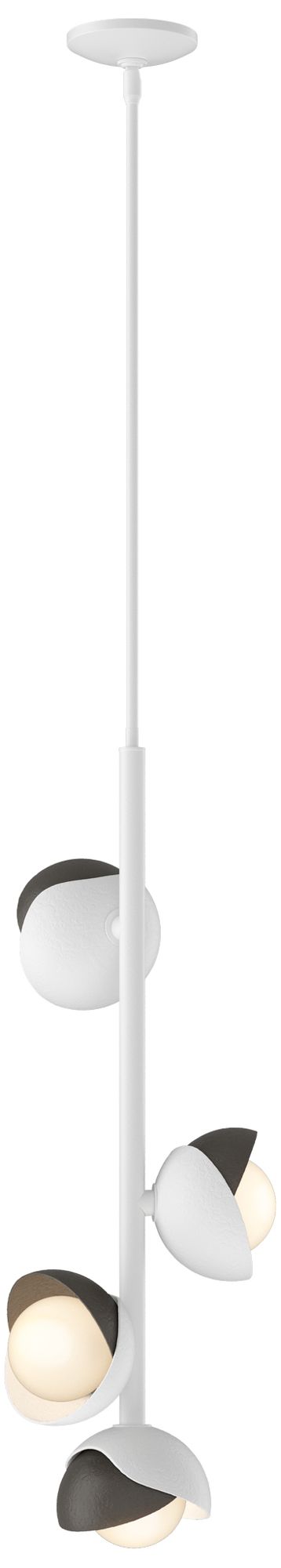 Brooklyn 11.5"W 4-Light White Pendant w/Dark Smoke/Opal Glass Made to Order