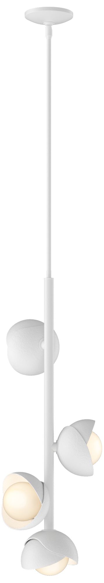 Brooklyn 11.5" Wide 4-Light White Pendant w/ White/Opal Glass Made to Order