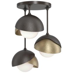 Brooklyn 12" Wide Oil-Rubbed Bronze 3-Light Ceiling Light