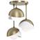 Brooklyn 12"W 3-Light White Accented Soft Gold Opal Double Shade Semi 