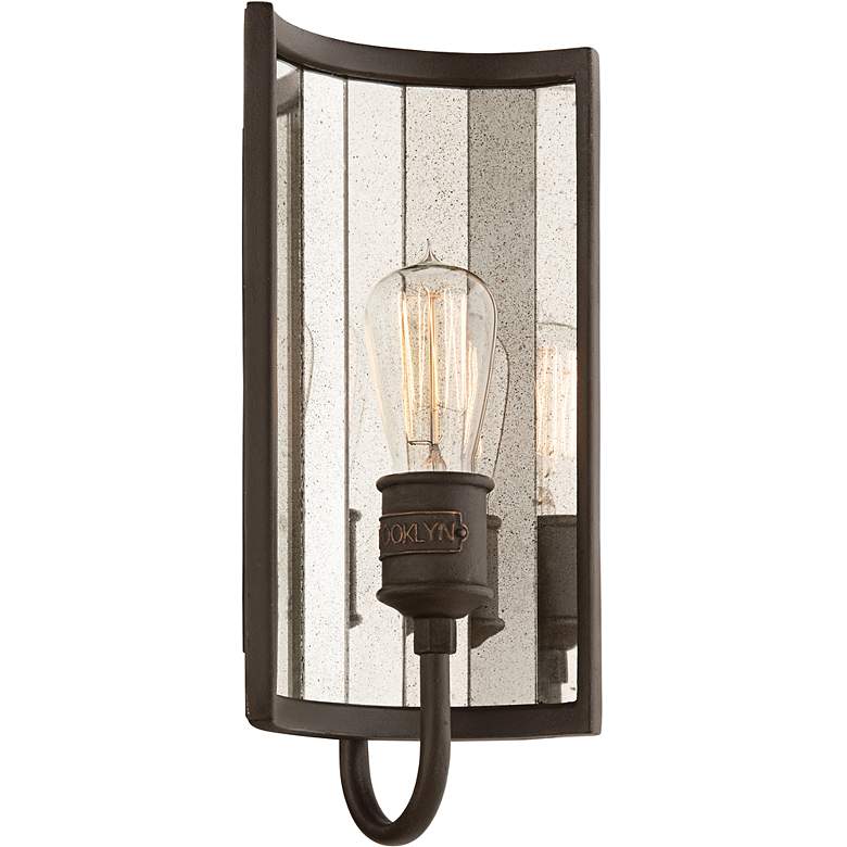 Image 1 Brooklyn 14 1/4" High Bronze Finish Wall Sconce