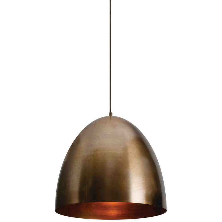 Image 2 Brooklyn 15 3/4" Wide Antique Brass Metal Dome Pendant Light