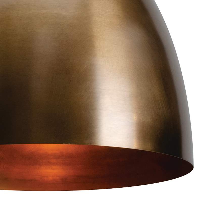 Image 3 Brooklyn 15 3/4" Wide Antique Brass Metal Dome Pendant Light more views