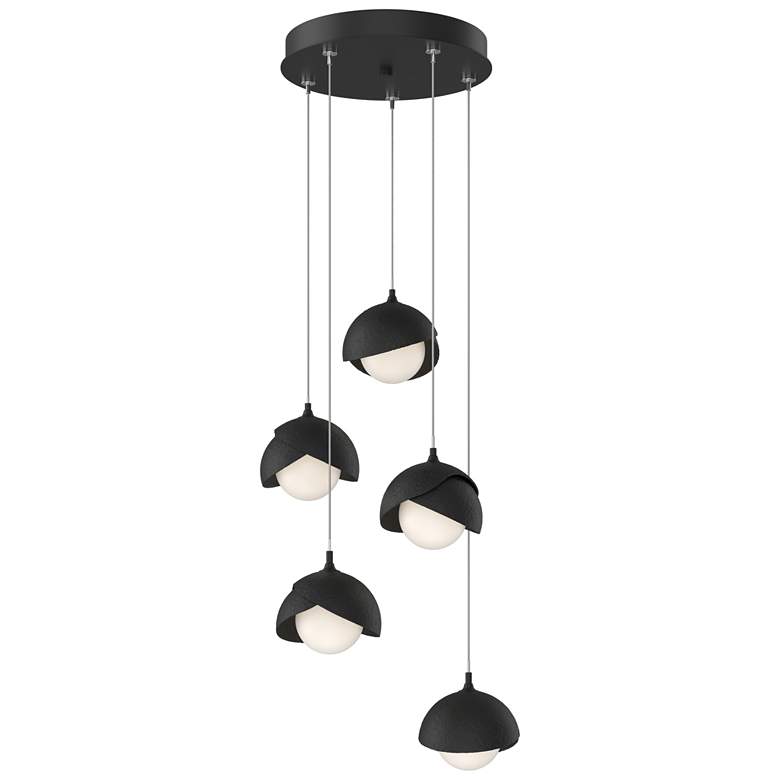 Image 1 Brooklyn 16"W 5-Light Black Standard Double Shade Pendant