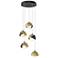 Brooklyn 16"W 5-Light Brass Accented Oiled Bronze Double Shade Pendant