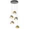 Brooklyn 16"W 5-Light Brass Accented Sterling Standard Double Shade Pe