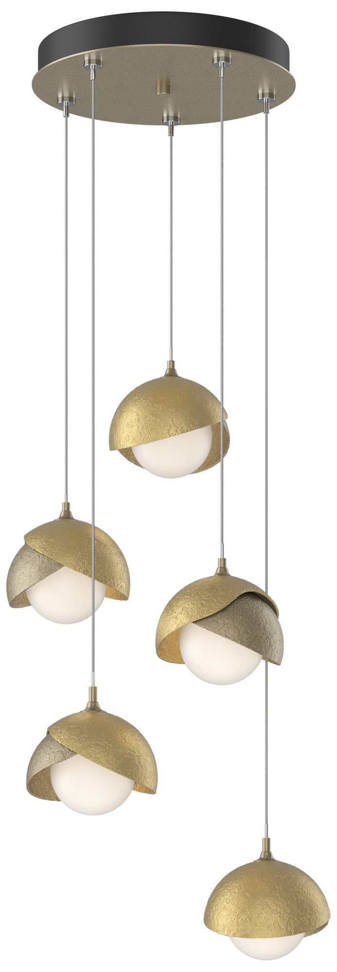 Brooklyn 16"W 5-Light Brass Soft Gold Long Double Penda Made to Order