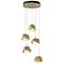 Brooklyn 16"W 5-Light Brass Standard Double Shade Pendant