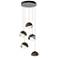 Brooklyn 16"W 5-Light Bronze Accented Sterling Double Shade Pendant