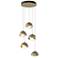 Brooklyn 16"W 5-Light Gold Accented Brass Standard Double Shade Pendan