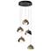 Brooklyn 16"W 5-Light Gold Accented Oiled Bronze Double Shade Pendant