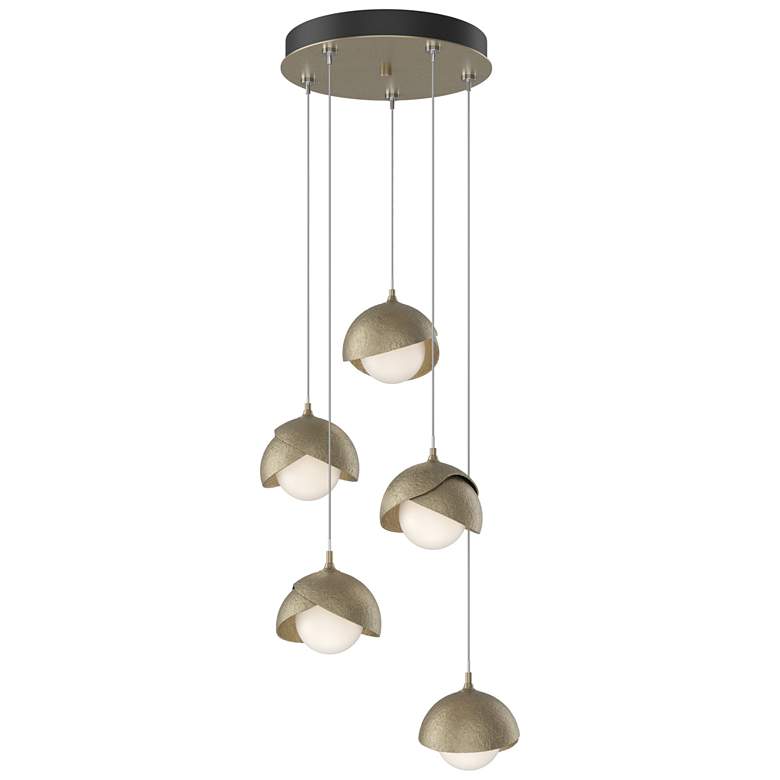 Image 1 Brooklyn 16"W 5-Light Gold Standard Double Shade Pendant