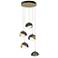 Brooklyn 16"W 5-Light Ink Accented Brass Standard Double Shade Pendant
