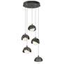 Brooklyn 16"W 5-Light Ink Accented Smoke Standard Double Shade Pendant