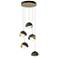 Brooklyn 16"W 5-Light Iron Accented Brass Standard Double Shade Pendan