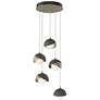 Brooklyn 16"W 5-Light Iron Accented Soft Gold Long Double Shade Pendan