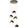 Brooklyn 16"W 5-Light Oiled Bronze Accented Brass Double Shade Pendant