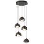 Brooklyn 16"W 5-Light Oiled Bronze Accented Smoke Double Shade Pendant