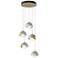 Brooklyn 16"W 5-Light Platinum Accented Brass Long Double Shade Pendan