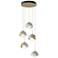 Brooklyn 16"W 5-Light Platinum Accented Brass Standard Double Shade Pe