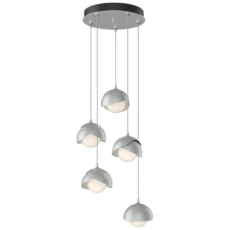 Image 1 Brooklyn 16"W 5-Light Platinum Accented Platinum Double Shade Pendant